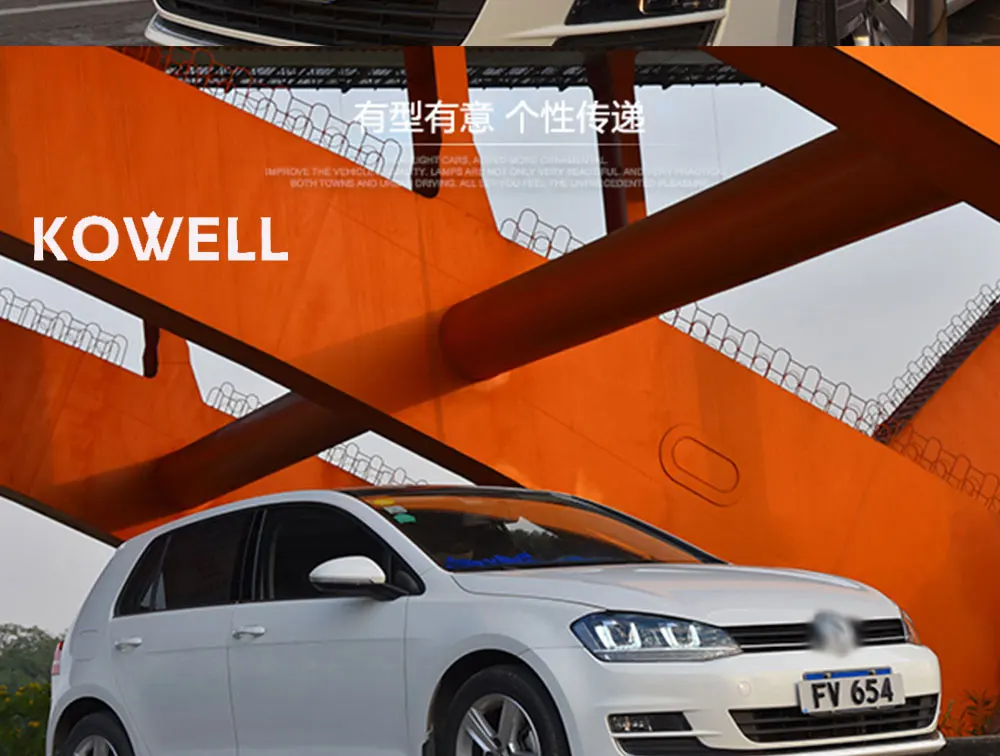 KOWELL автомобильный Стайлинг для VW Golf7 фары для гольфа 7 MK7 светодиодный фонарь DRL Объектив двойной луч H7 HID Xenon bi xenon объектив