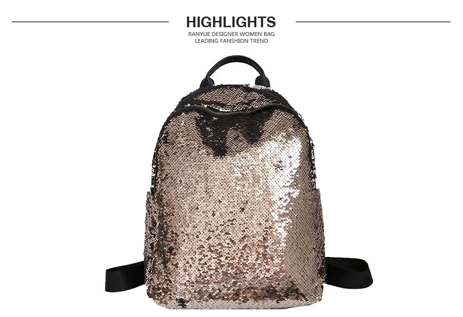 Женский рюкзак с блестками, Большой Вместительный рюкзак Mochila Feminina из искусственной кожи, рюкзак с блестками для девочек, дорожные сумки