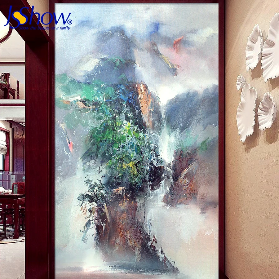 JSSHOW Custom abstract landscape painting porch living room decorative 3D wallpaper | Wallpapers