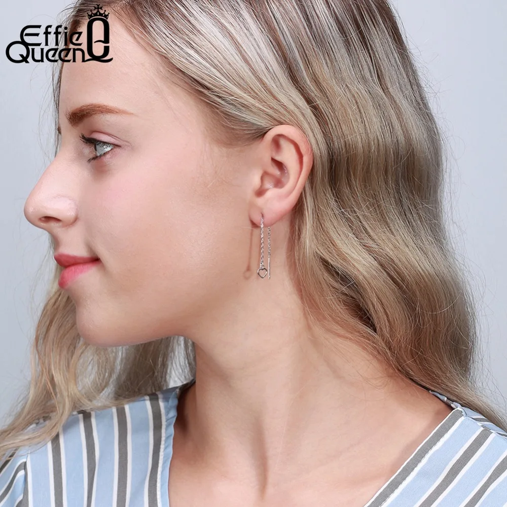 Effie queen 925 Висячие серьги из серебра 925 пробы для женщин романтические серьги в форме сердца модные оптовые ювелирные изделия для женщин BE77