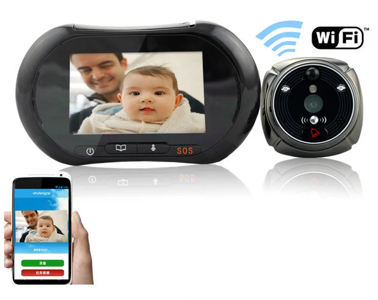 Цифровой дверной глазок XINSILU со встроенным литиевым аккумулятором Wi Fi поддержка