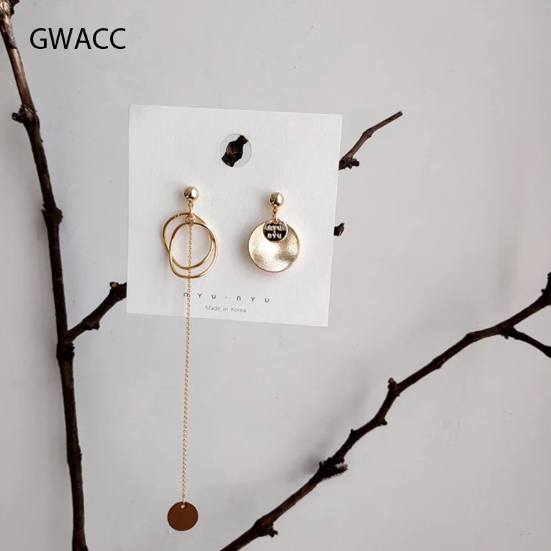 GWACC 2019 NEW Design Long Asymmetrical Tassel Earrings For Women Girls Super Fairy Metal Round Fashion Jewelry boho | Украшения и