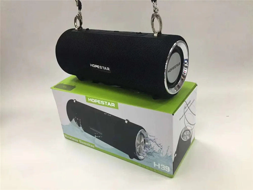 Беспроводной портативный Bluetooth динамик HOPESTAR H39 с басовым эффектом Водонепроницаемый наружное покрытие-стоящий банк питания USB AUX FM радио - Цвет: Серый