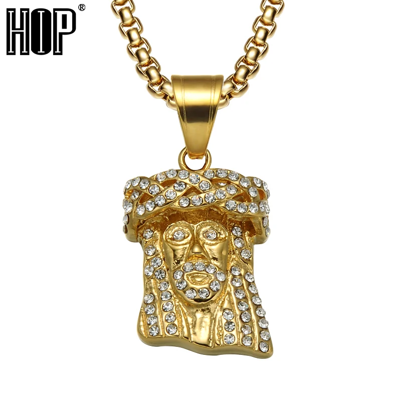 Хип хоп золото цвет титана Нержавеющая сталь Iced Out побрякушки полный горный