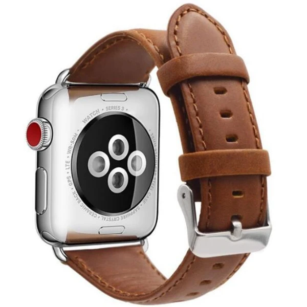 Модный кожаный ремешок для часов iWatch 4 3 2 1 спортивная Пряжка Apple watch 42 мм 38 40 44 серия