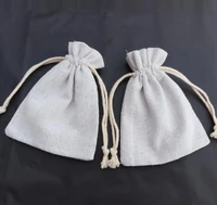 100pcs linen drawstring canvas cotton sack burlap bag rice gift drawstring bundle custom