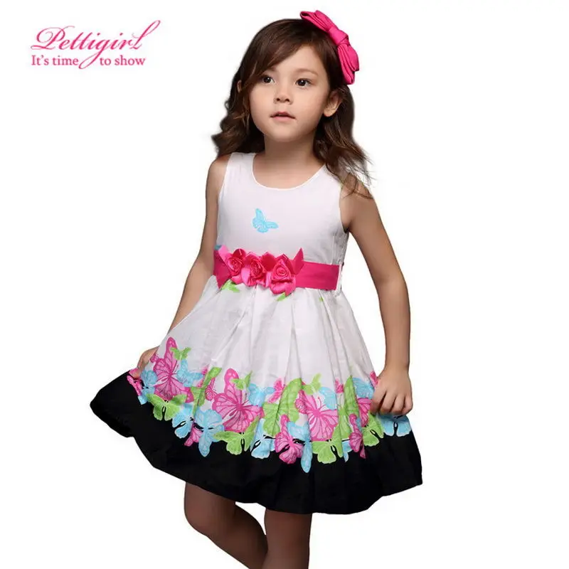 Pettigirl Elegant Girls Party Dresses For Summer Floral Printed Princess Dress Fashion Kids Clothing 2020 GD21008-46B | Детская одежда