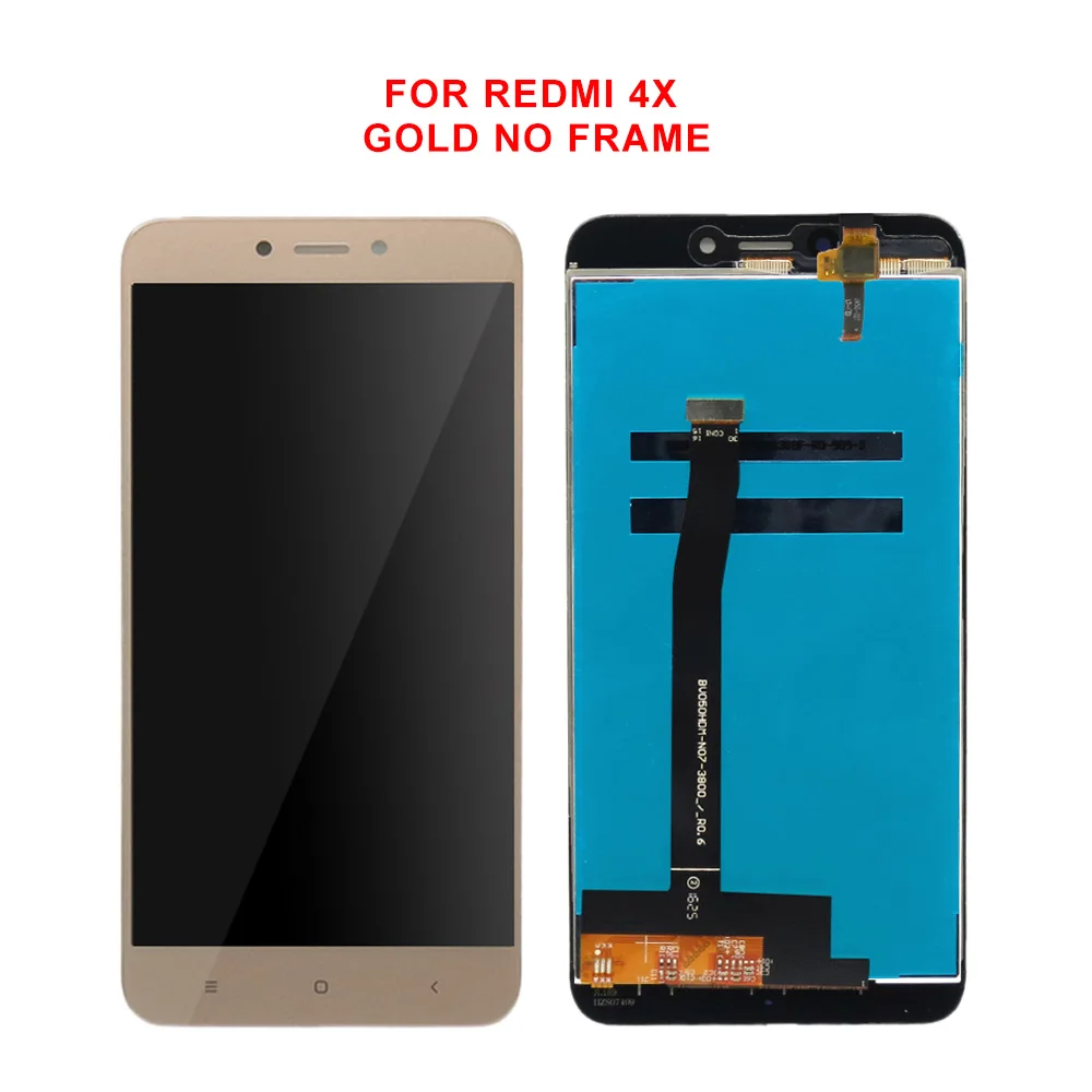 Gold without Frame ЖК-дисплей сборки с Рамки для Xiaomi Redmi 4x ЖК-дисплей Дисплей+ Сенсорный экран планшета Ассамблеи Замена - Цвет: Gold without Frame