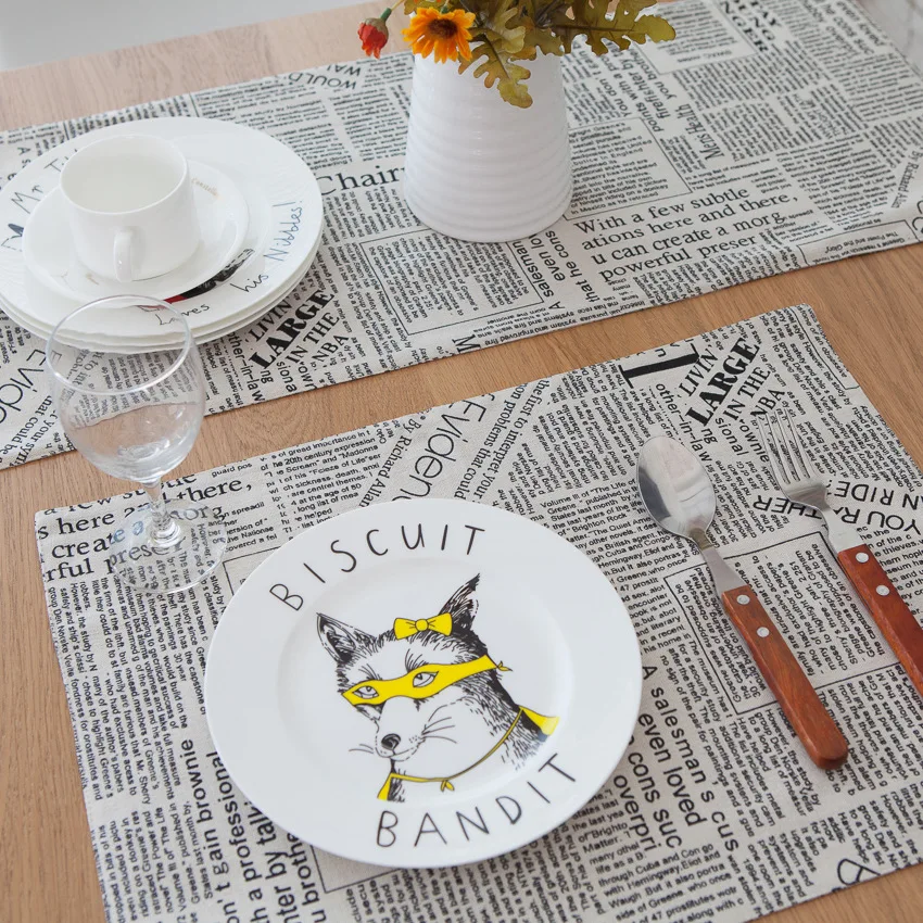 4 шт./лот скандинавском стиле столовых изоляции колодки западной еды pad хлопок Чай