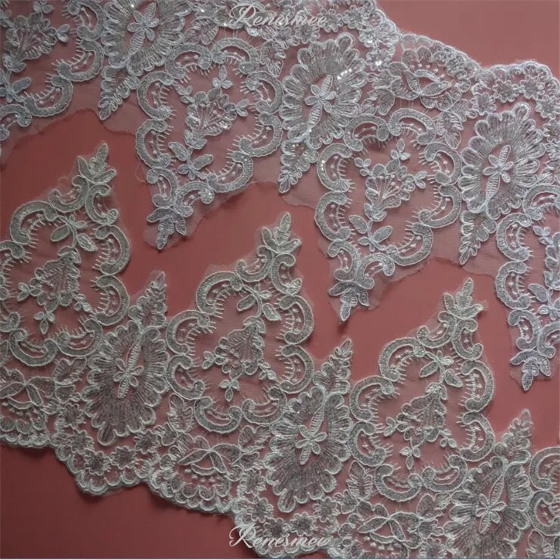 Изящная 1 ярд белая/слоновая кость ткань с блестками для кордировки цветов