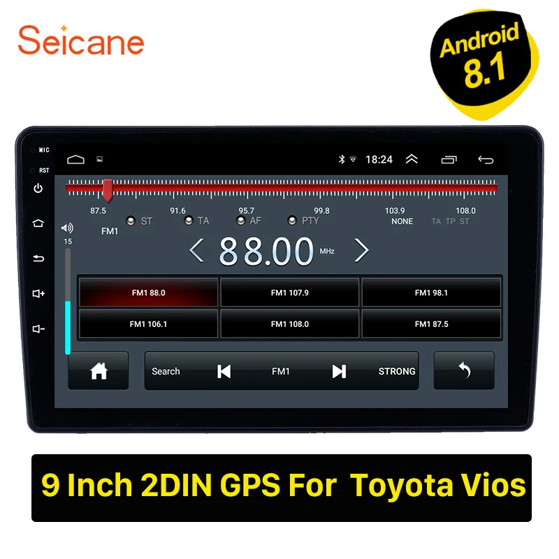 Seicane 9 &quot2DIN Android 8 1 Автомобильный плеер для Toyota Vios 2012 авто стерео радио GPS навигация
