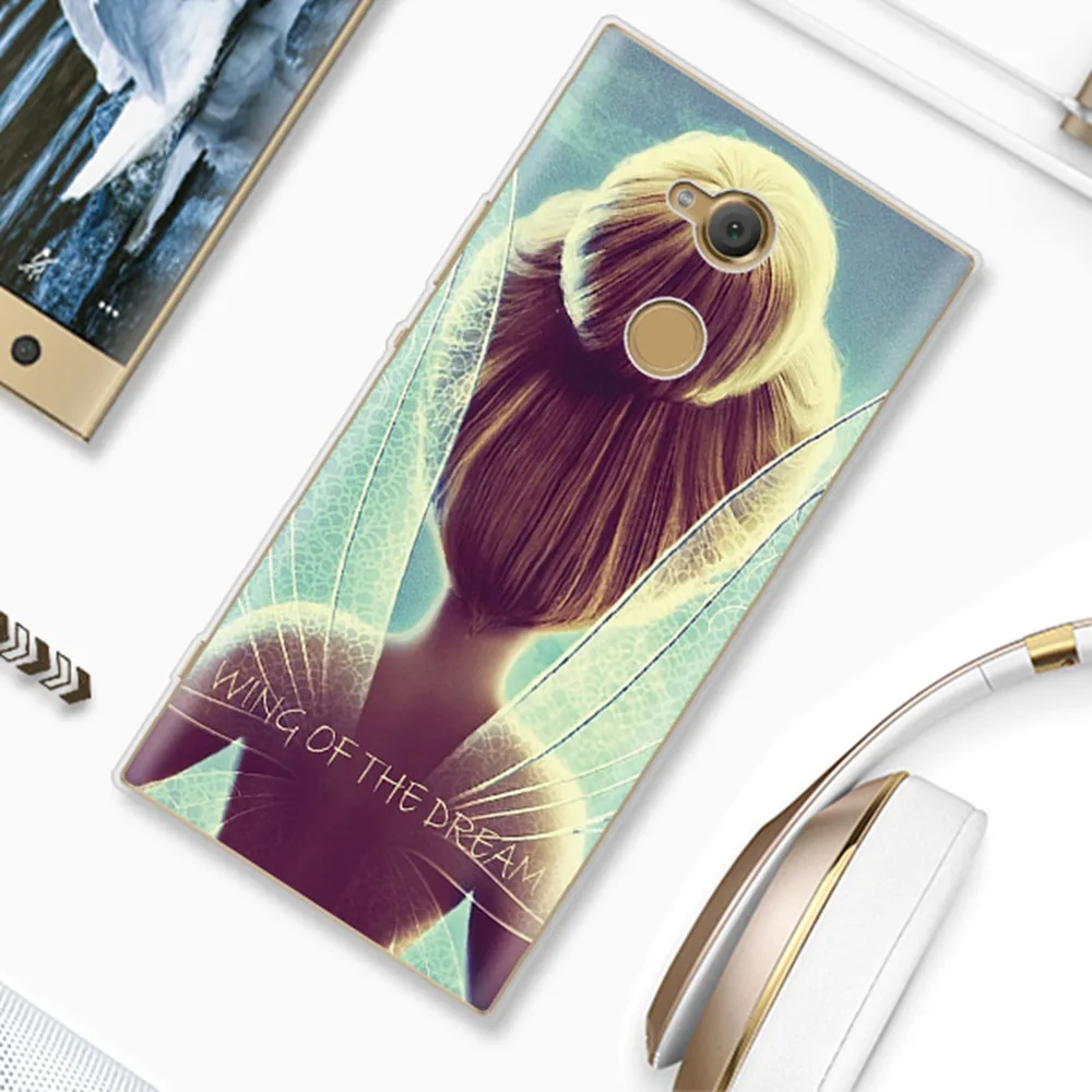 Чехол UTOPER для Sony Xperia XA2 Ultra и XA1 с изображением девушки с крыльями и бульдогом из силикона, тонкий фундамент для XA.