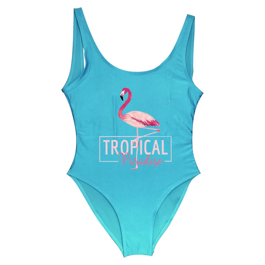 Adult Light Blue Милый цельный купальник для мамы и дочки с изображением фламинго и тропического рая, купальник для женщин и маленьких девочек, купальный костюм, купальный костюм - Цвет: Adult Light Blue