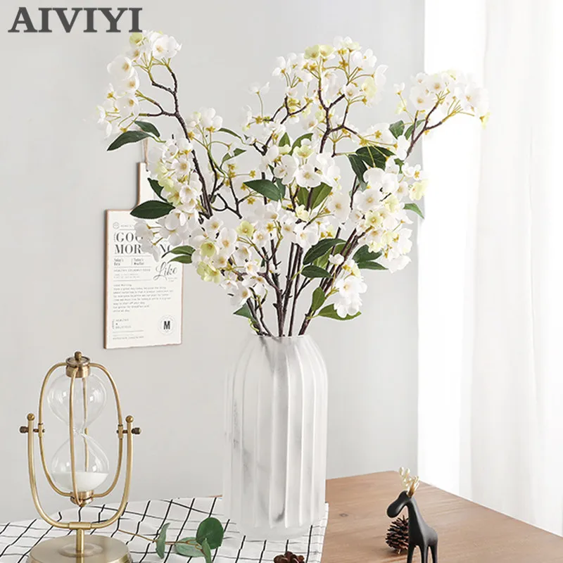 

Artificial Apple Blossom Plants Fake Flowers Decorative Silk Flower Flores DIY Wedding Home Party Decoration