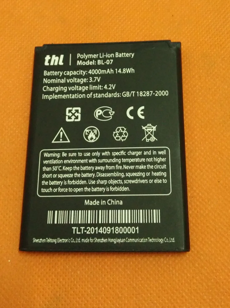 Используется оригинальный Аккумулятор Batterie Batterij Bateria 4000 мАч для THL MTK6582 4 ядра 4.7