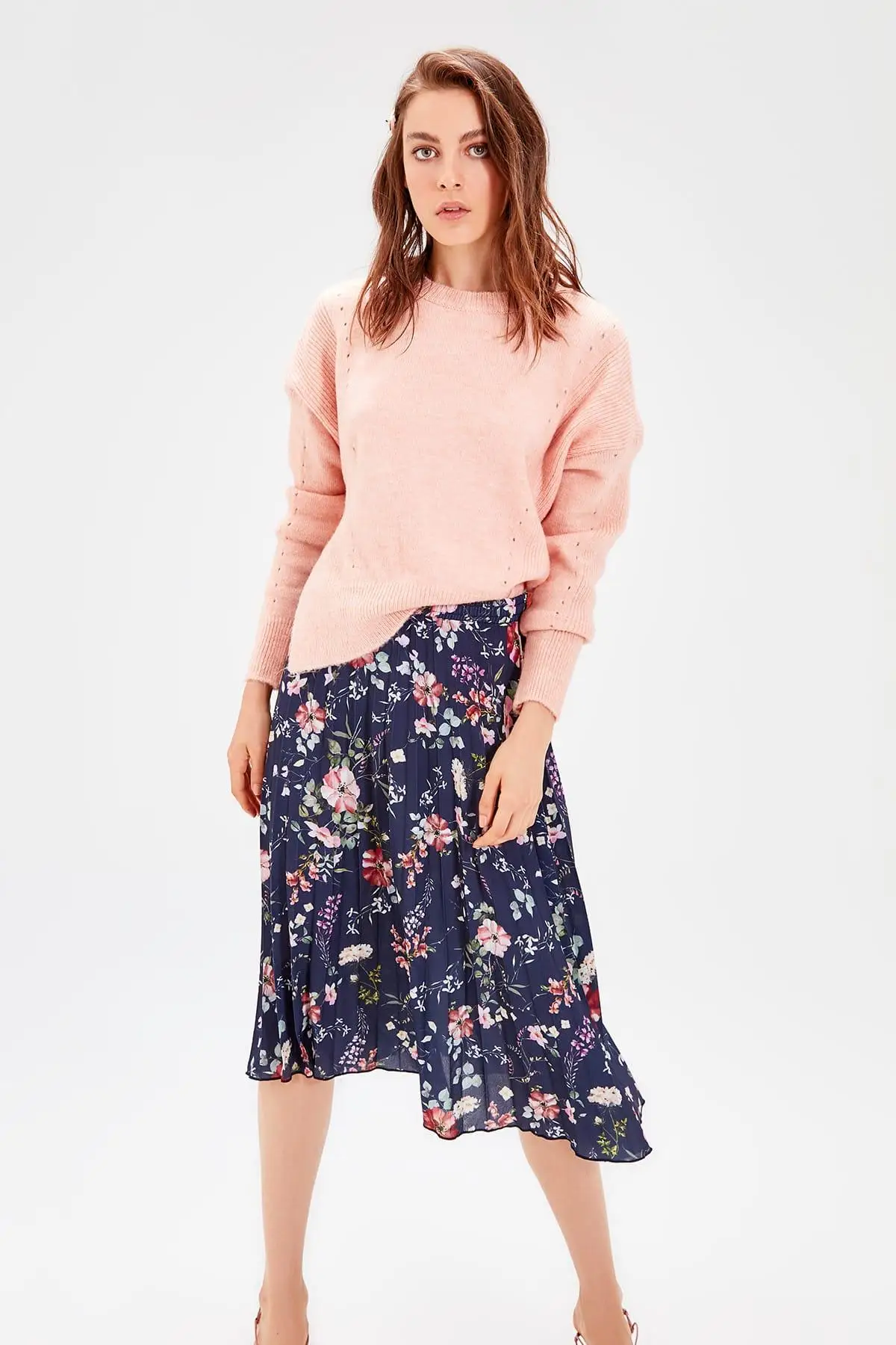 Юбка Trendyol Navy Piliseli TWOAW20ET0113|Женские юбки| |