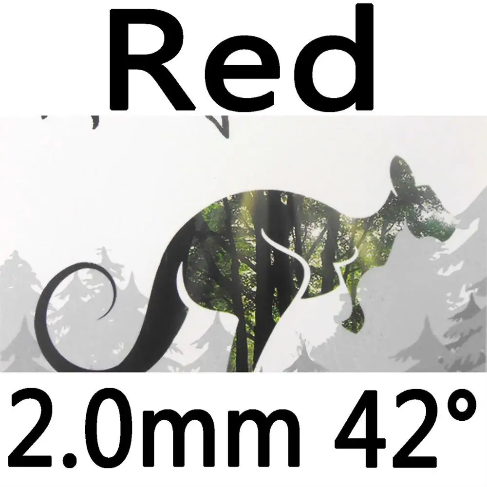 red 2.0mm H42 61 секундный кенгуру Pips-в настольном теннисе резиновый с белой губкой - Цвет: red 2.0mm H42