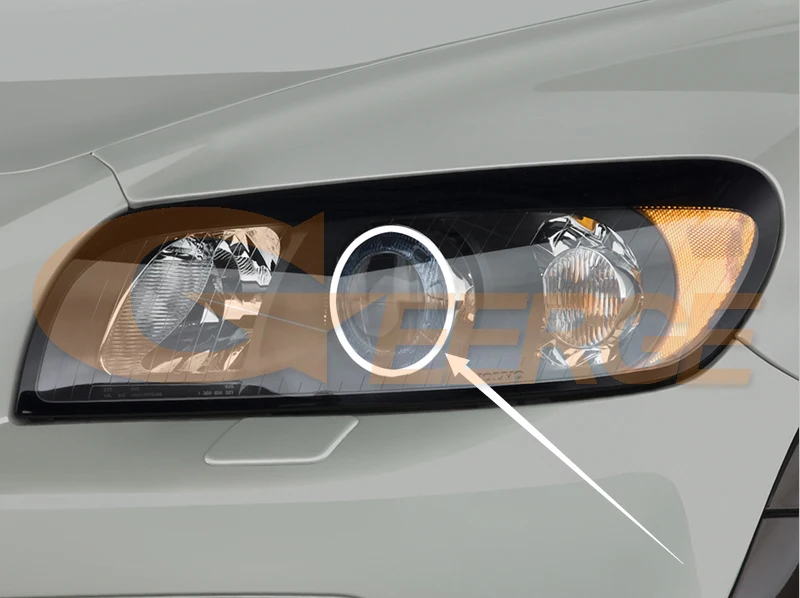Для Volvo C30 2007 2008 2009 2010 фар и противотуманных фар отличное RF контроллер Bluetooth мульти-Цвет RGB светодиодный Ангельские глазки комплект