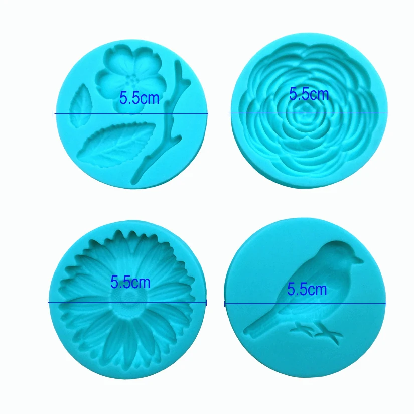 Wholesale 10 pcs/lot Daisy Camellia Bird Combination Silicone Molds Fondant Cake Chocolate Candy Decorating Tools | Дом и сад