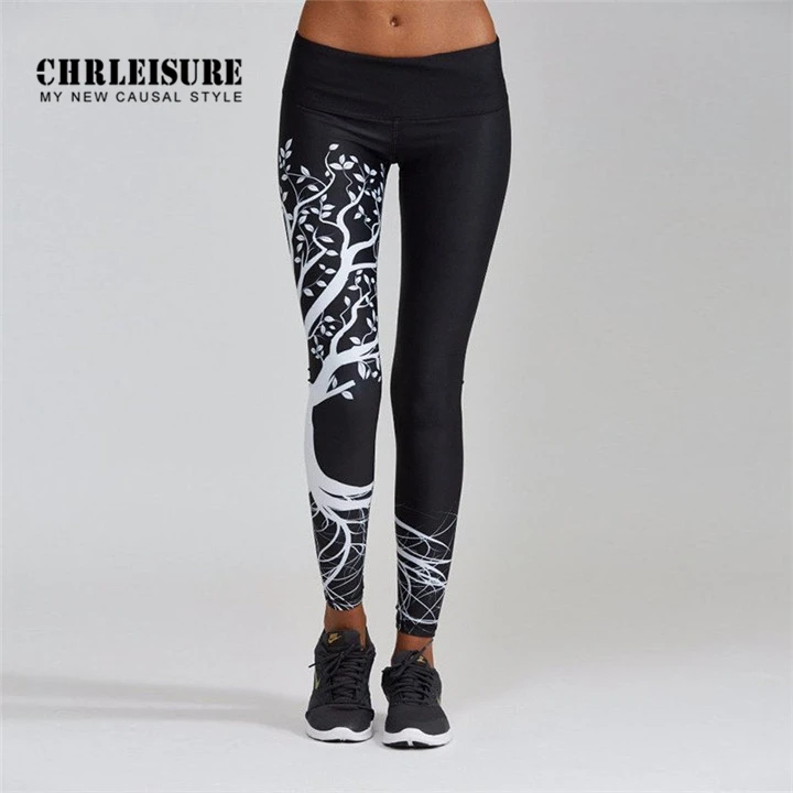 CHRLEISURE Леггинсы с принтом дерева спортивные женские фитнес леггинсы с высокой талией для спортзала штаны для йоги женские спортивные колготки Пуш-Ап бесшовные