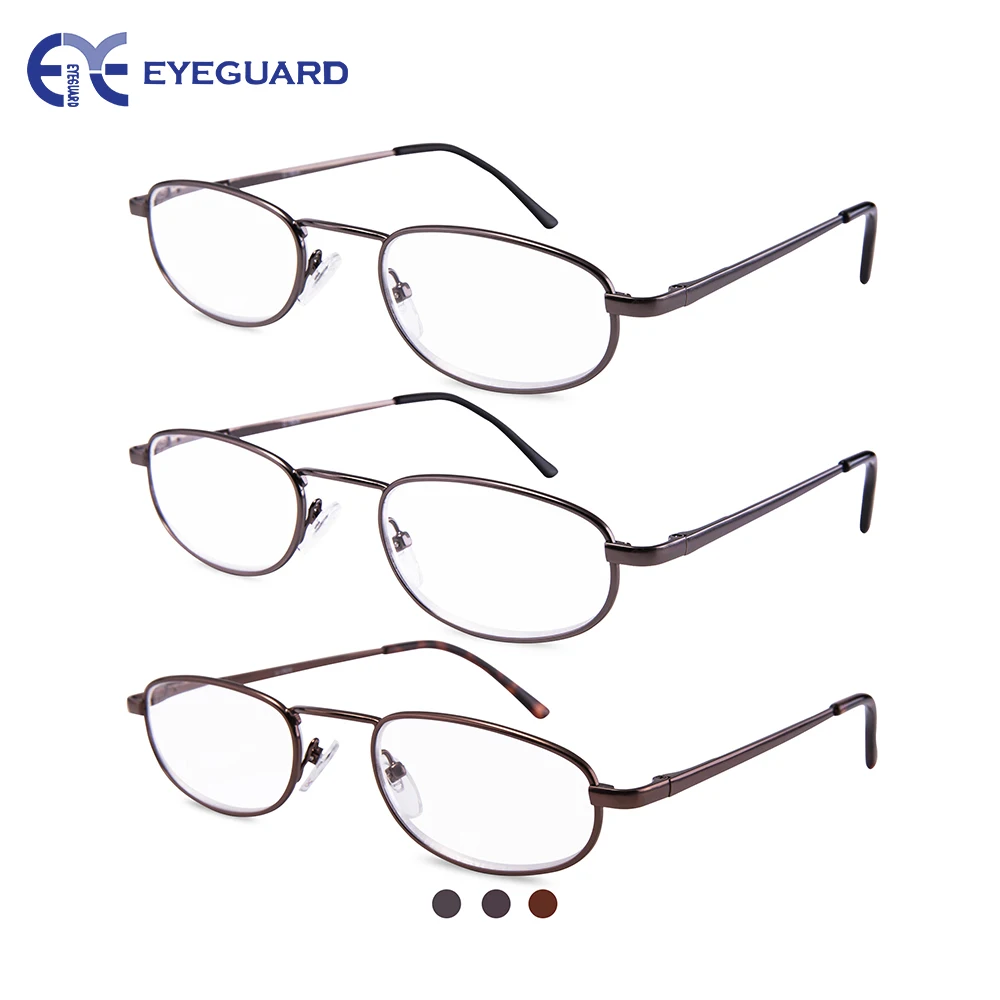 

EYEGUARD READERS 3 Pairs Metal Frames of The Unisex Spring Readers Fit for Men and Women Reading Glasses