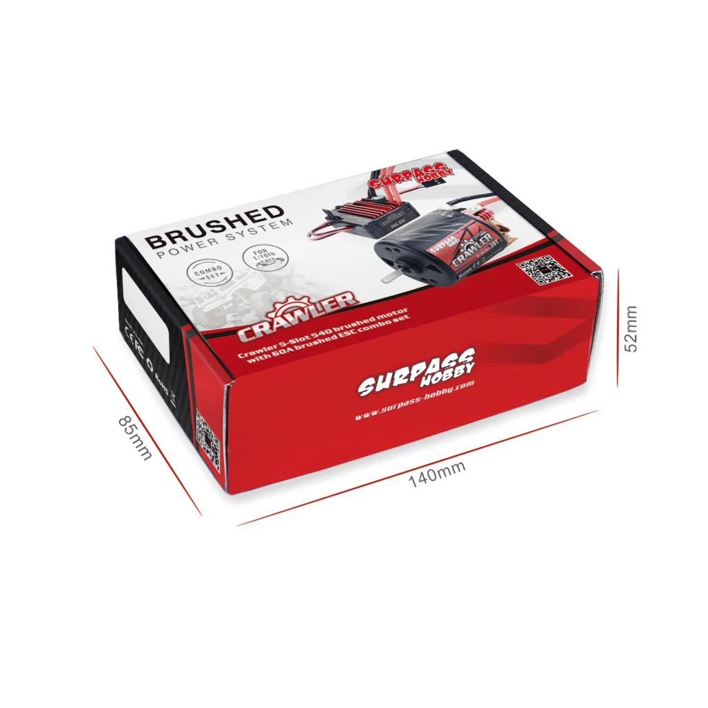 SURPASS HOBBY 540 карбоновый матовый мотор 11 T/13 T/16 T/20 T и 60A комплект с электронным регулятором хода для 1/10 радиоуправляемая антигравитационная машина HSP RC4WD SCX10 Crawlers Truck