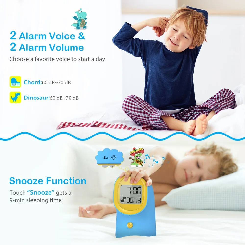 Mpow HM351 милый цифровой будильник для светодио дный часы Sleep Trainer 3 уровня яркости 2