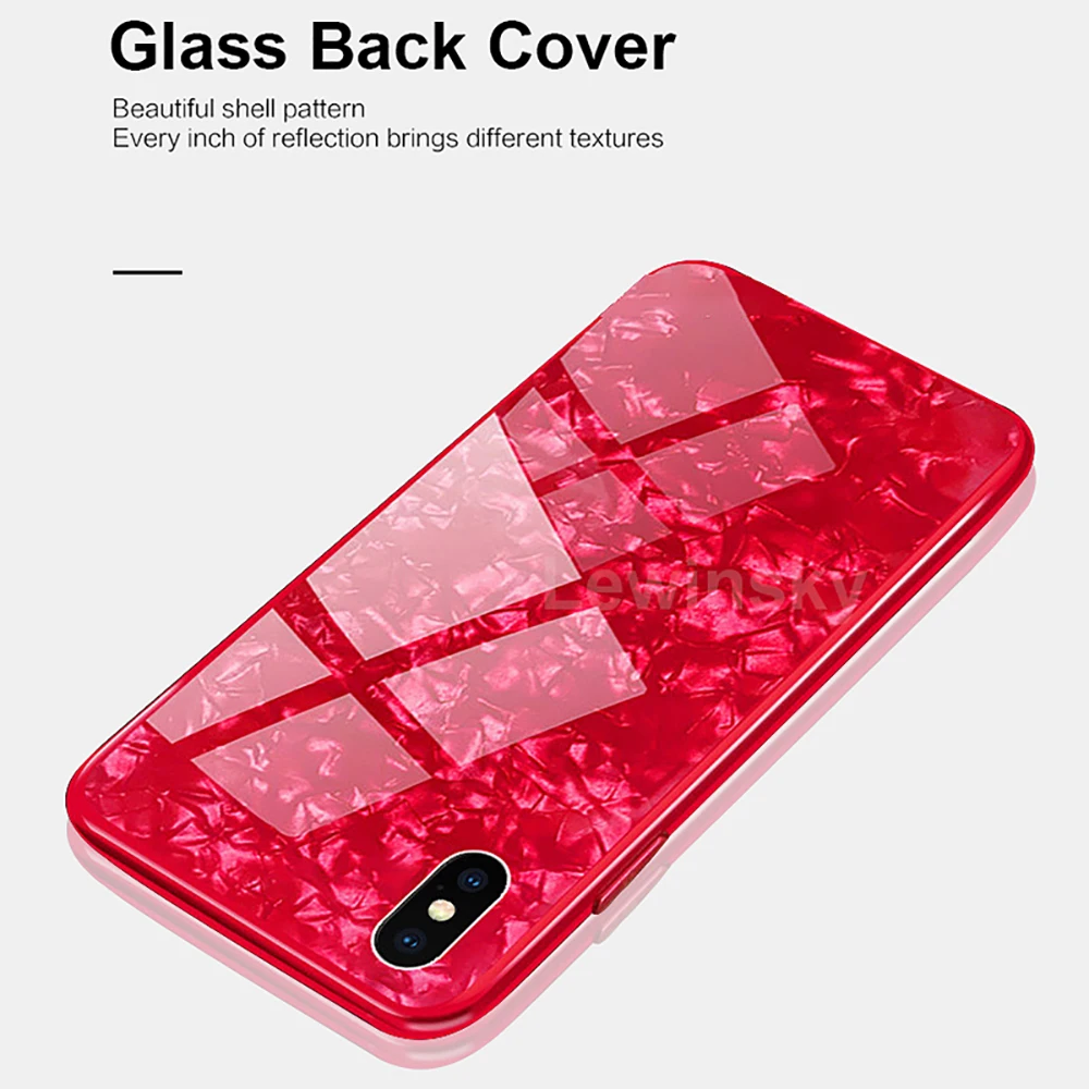 Luxury Tempered Glass Back Cover Case For iPhone X XR XS Max Shockproof Glitter Sparkling Soft Edge 5 SE 6 6S 7 8 plus |