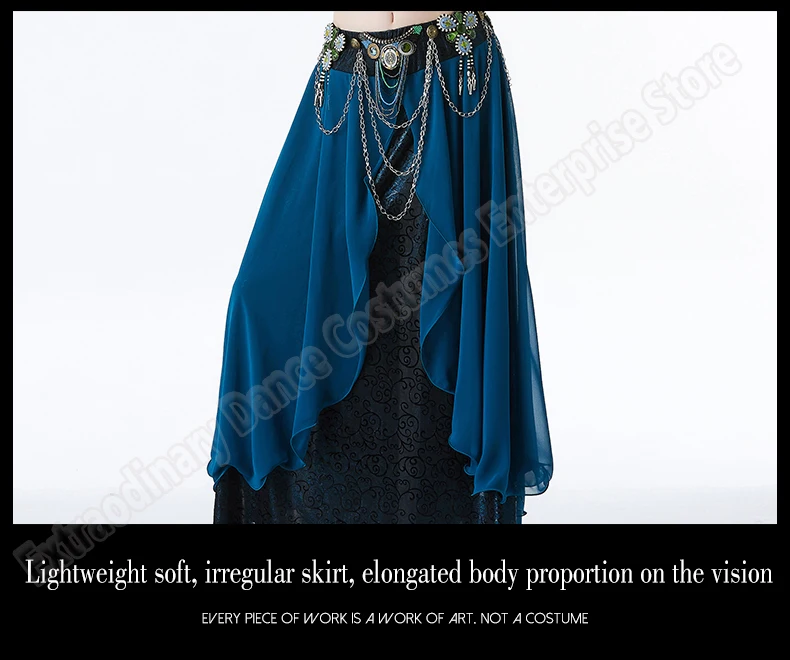New Women Gypsy Top Belly Dance ATS Tribal Costume Suit Set Bra Top Skirt Bead Gypsy Dress Stage Performance Tribal