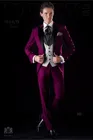 Классические облегающие мужские смокинги для жениха с лацканами, мужские костюмы для свадьбывыпускного вечера, блейзер для лучшего человека (пиджак + брюки + галстук + жилет) A283