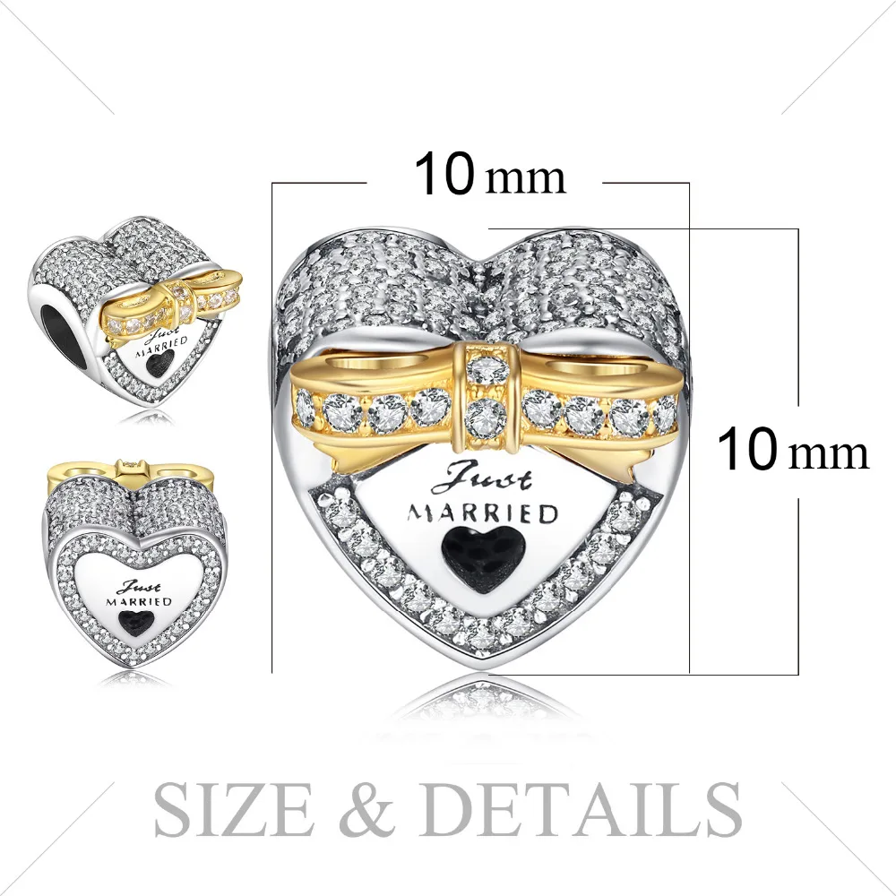 Jewelrypalace стерлингового серебра 925 Marry Me Позолоченные бантом черный муранского