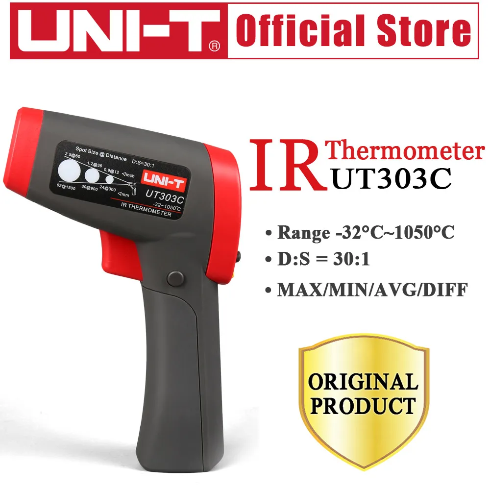 

UNI-T UT303C Infrared Thermometer measure temperature from a distance EASY to carry non-contact fast test temperature