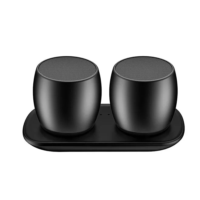 Черный F1 TWS Bluetooth динамик беспроводной портативный мини музыкальный плеер стерео - Цвет: Черный