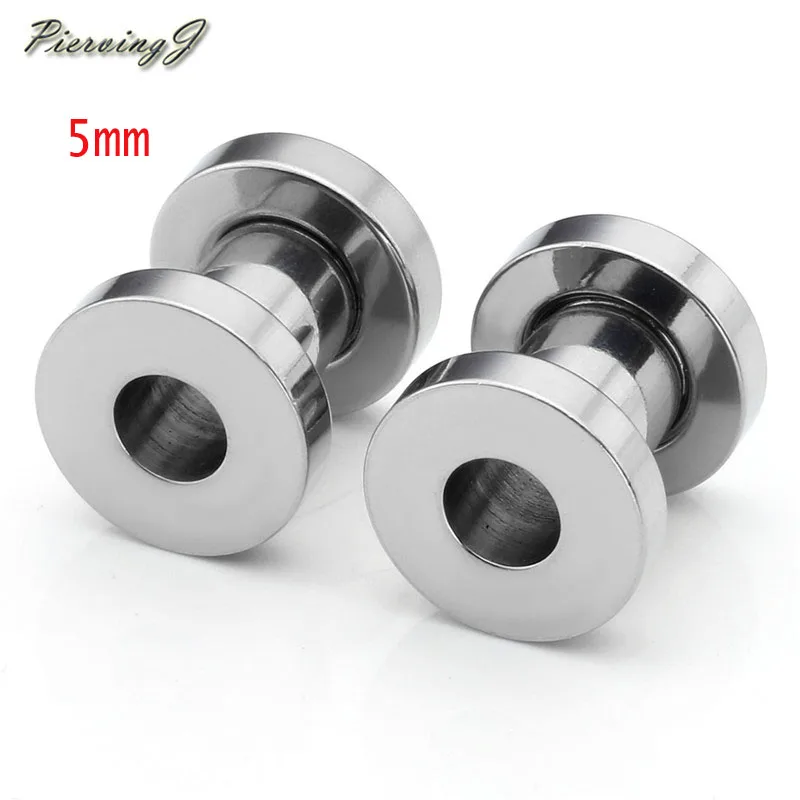 PiercingJ Нержавеющая сталь винт Туннели для ушей носилки Expander Kit 8ga(3 мм), 4ga(5 мм) вид датчики, серебристый/золотистый/черный