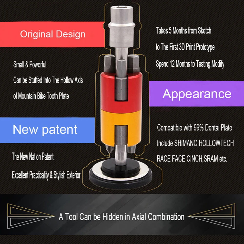 6 в 1 Портативный Алюминий сплав инструмент для ремонта велосипеда набор