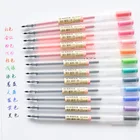 12 шт.лот креативные прозрачные цветные гелевые ручки 0,5 мм свежий стиль 12 видов цветов Маркер ручки подарок канцелярские принадлежности для офиса школы