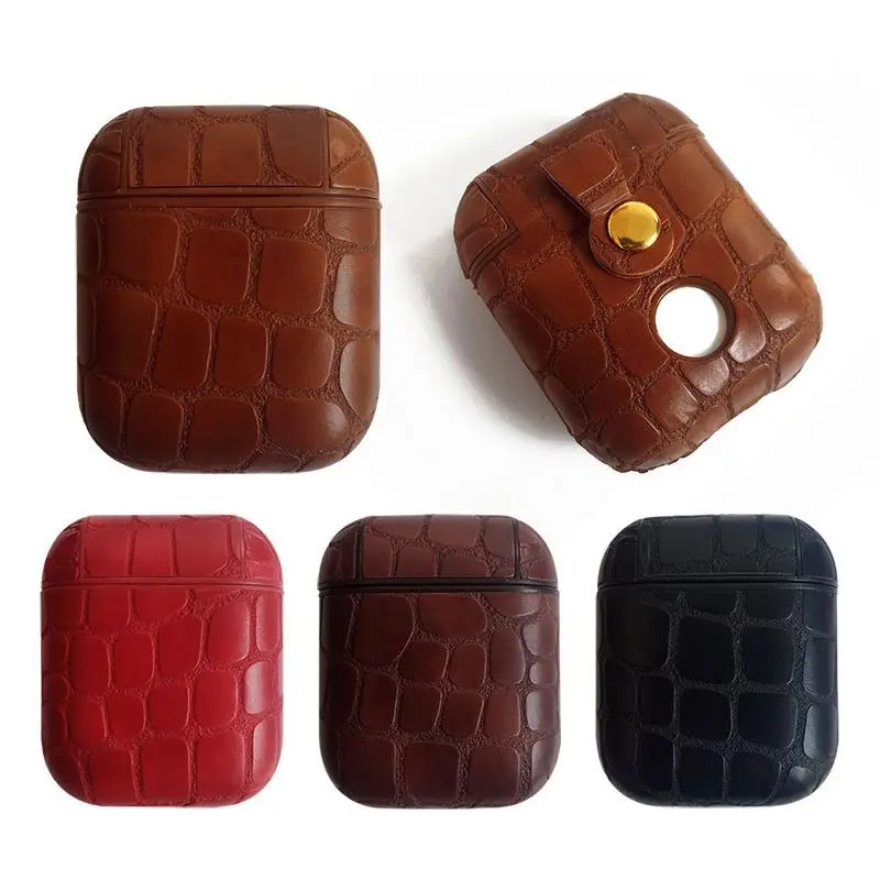 Чехол для наушников Apple Airpods кожаный чехол из искусственной кожи защитный Bluetooth