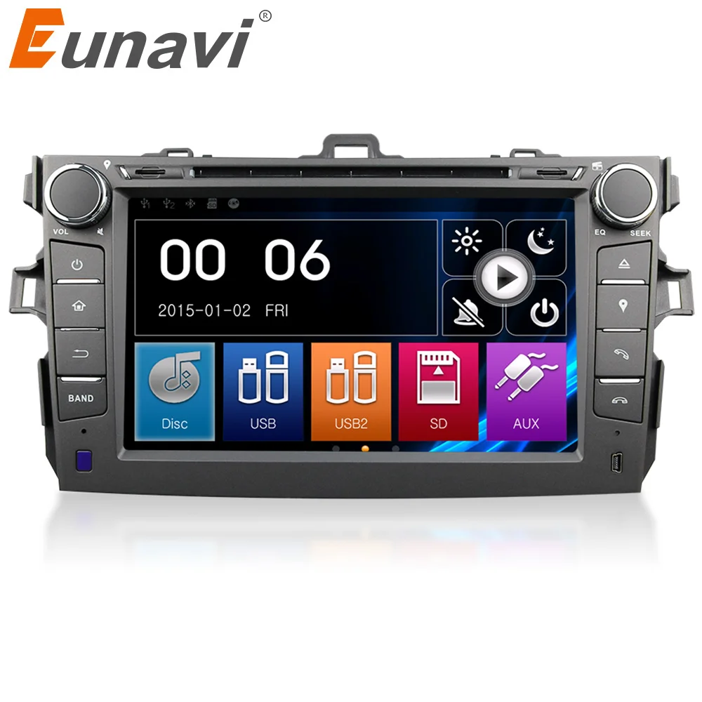 

Eunavi 2 din 8-дюймовый автомобильный dvd-плеер радио 2din gps-навигация для Toyota Corolla 2008 2009 2010 2011 стерео в приборной панели с usb swc