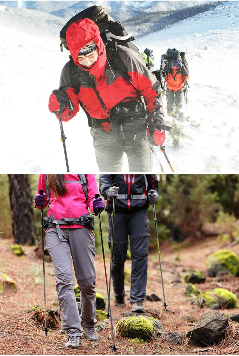 Светильник NatureHike, складная трость, карбоновая трость, регулируемый полюс, портативный, походные альпенштоки, складные треккинговые палки для альпинизма