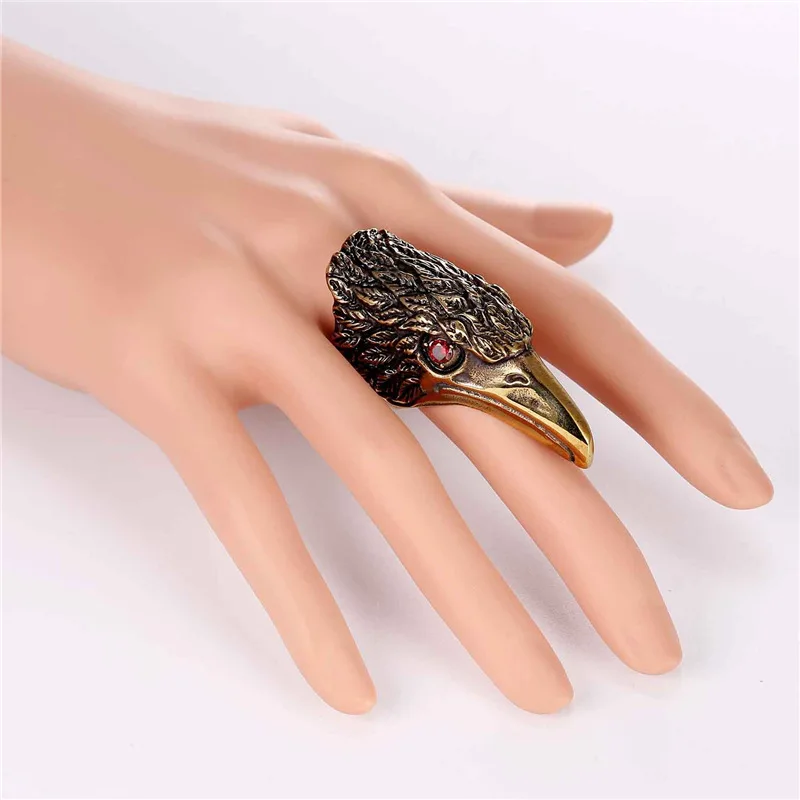Кольцо мужское винтажное в стиле панк рок из нержавеющей стали|animal ring|retro ringeagle ring