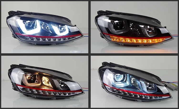 AKD автомобильный Стайлинг для VW Golf 7 фары 2013- Golf7 светодиодный налобный фонарь Golf 7 R DRL Bi Xenon объектив Высокий Низкий Луч парковочная противотуманная фара