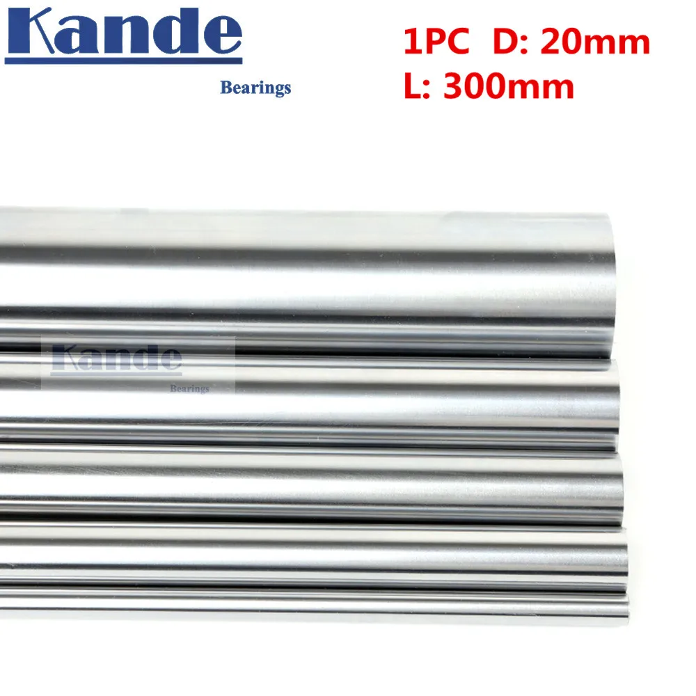 

Kande Bearings 1pc d:20mm 300mm 3D printer rod shaft 20mm linear shaft 100mm chrome plated rod shaft CNC parts
