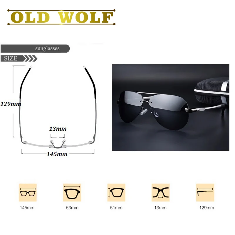 OLD WOLF 2017 Новые Мужчины Поляризованный Авиации Солнцезащитные Очки Вождения