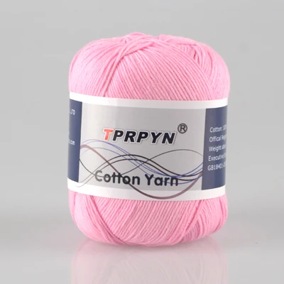 24 water pink TPRPYN 1 шт. = 50 г хлопчатобумажная пряжа Чистая Детская вязаная Экологически чистая пряжа для вязания крючком, не скатывается - Цвет: 24 water pink