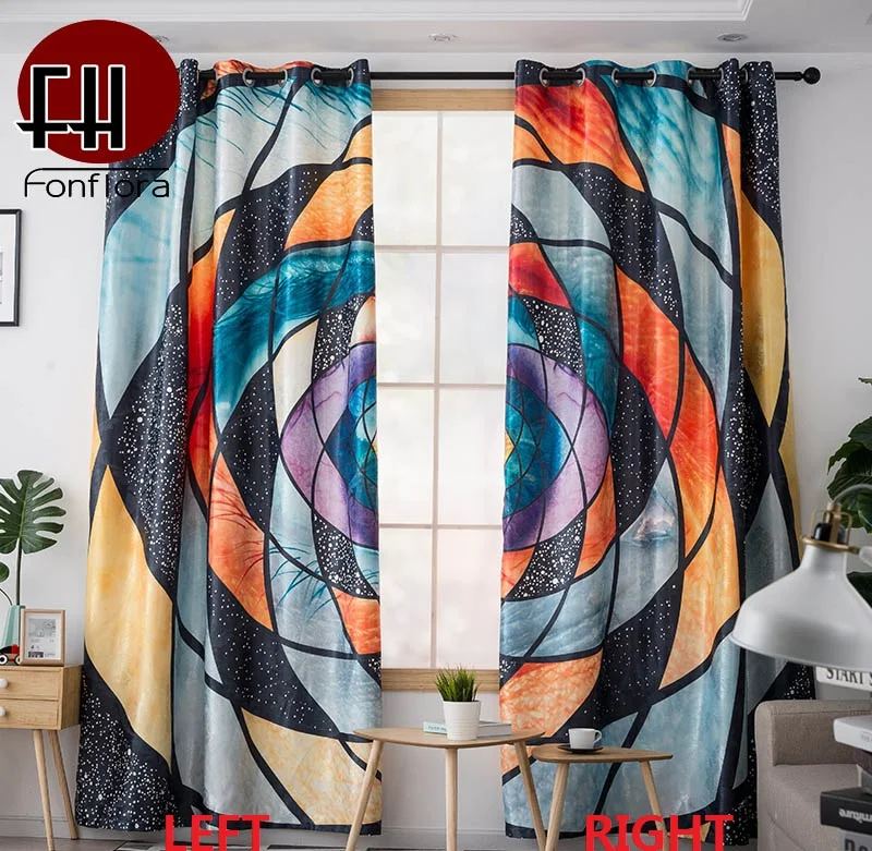 Геометрические круглые 3D светонепроницаемые занавески для гостиной спальни