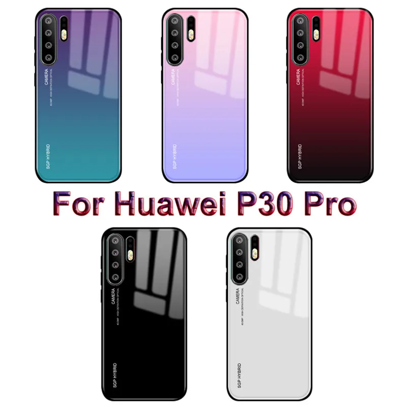 Чехол из закаленного стекла с градиентом для Huawei P30 Pro P 30 Lite light Huwei P30pro p30lite P20 20 lite
