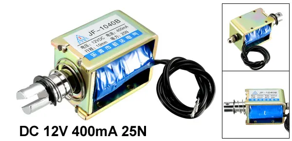 Uxcell 400mA/1A DC 12V Электромагнит 15/25N 10 мм Push Pull Тип открытой рамки линейный движения Электромагнит 1 шт