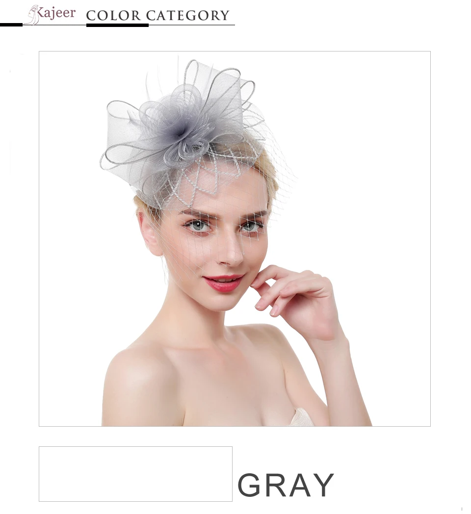 Kajeer стиль женские перьевые сетки Hairwear чародейные шляпы лошадь гонки праздничные шапки невесты пряди волос аксессуары для волос