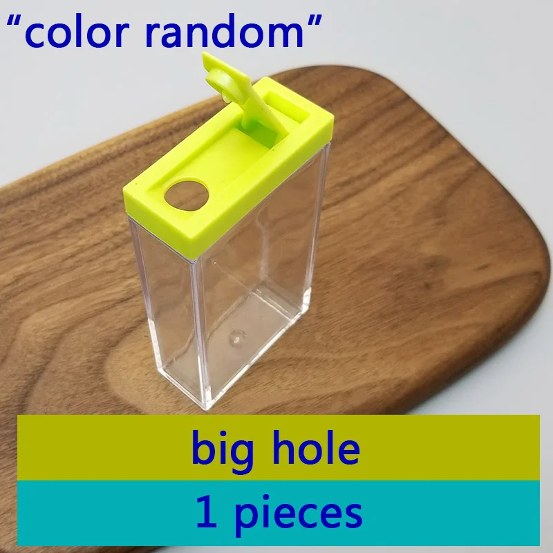 1 pcs big hole Баночка для специй, коробка для приправ, кухонная бутылка для хранения специй, Баночки, прозрачная ПП, соль, перец, коробка для порошка тмина, инструмент - Цвет: 1 pcs big hole