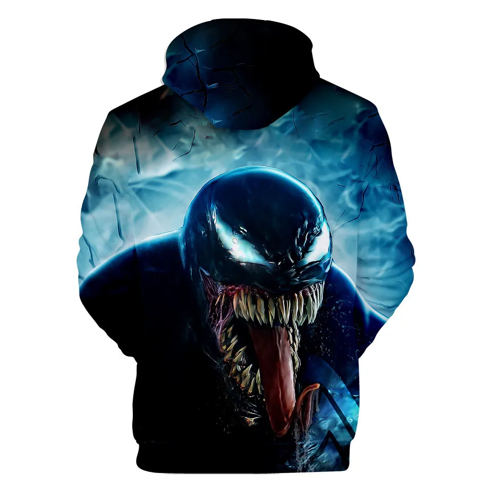 Venom толстовки для мужчин 3d принт Толстовка Повседневная куртка с карманами для мужчин и женщин хип хоп Harajuku одежда 4XL